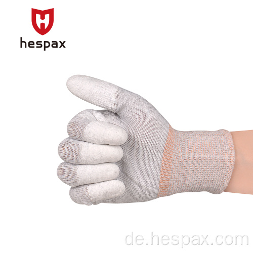 Hspax nahtlose Arbeit Handschuhe Reinraum Carbonfaser PU